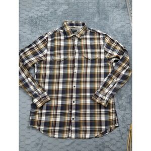 Banana Republic Shirt Mens Large Plaid Button‎ Down Blue Yellow Long Sleeve Fall